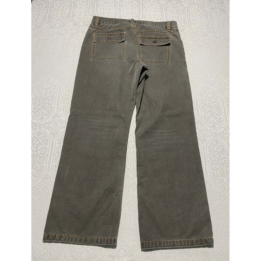 Vintage Express Cargo Pants 34x30 Faded Olive Green Wide Leg Utility Y2K Grunge - Picture 3 of 8